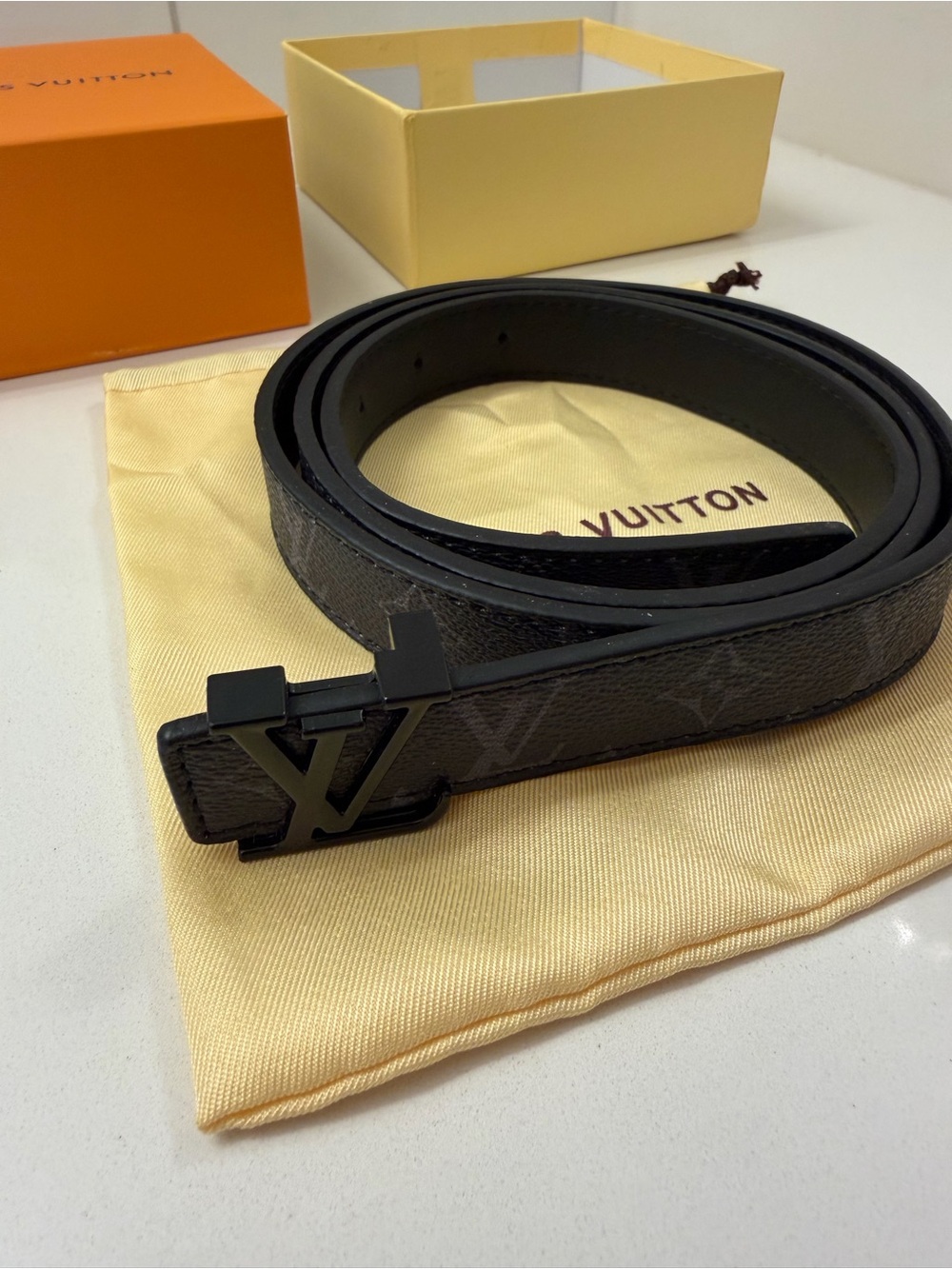Louis Vuitton LV Initials Belt – Black – Size 38-42